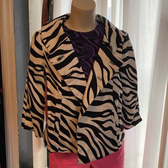 Jackets & Blazers - Sandreo Zebra Print Crop Jacket